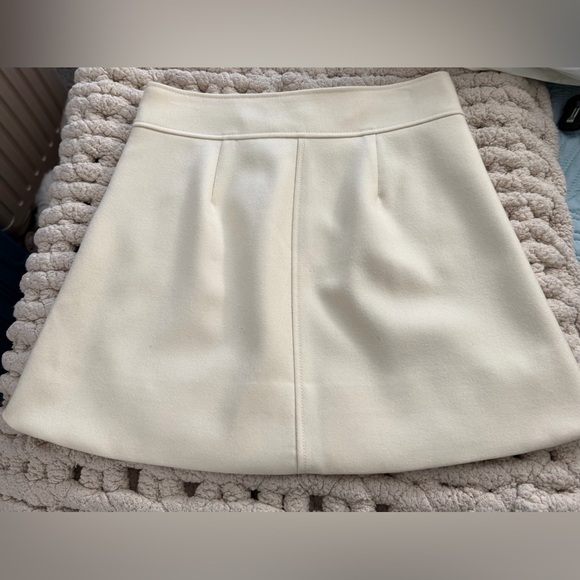 J.Crew Mini Skirt in Double-Serge Wool - Cream - Picture 3 of 7